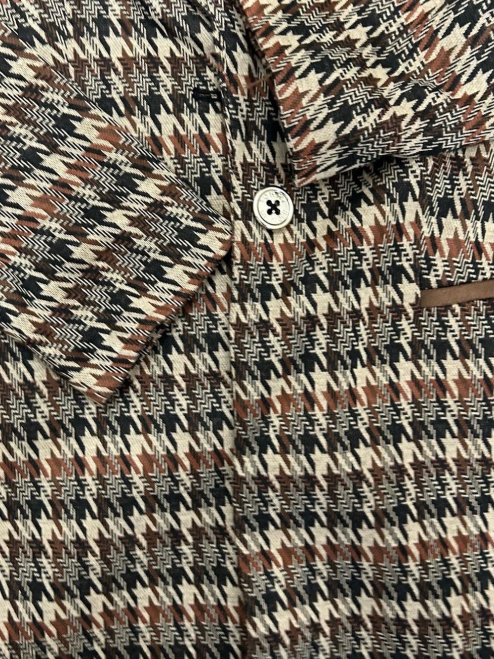 Tommy Hilfiger Plaid Houndstooth Blazer w Faux Leather Pocket Trim Size:6 NWOT - Picture 12 of 16